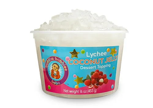 Vista 14 de Topping de postre de gelatina de coco prémium de Buddha Bubbles Boba (jalea de coco)