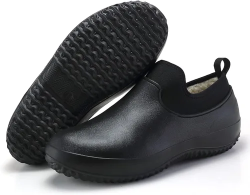 Vista 9 de Meidiastra Zapatos de chef para hombre y mujer, impermeables, antideslizantes, para cocina, trabajo, zuecos de enfermera, zapatos de seguridad