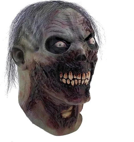 Vista 2 de Ghoulish Productions - Máscara Furious Walker Furious Walker. Máscara de látex zombie furioso, máscara de látex zombi enojado, máscara de látex