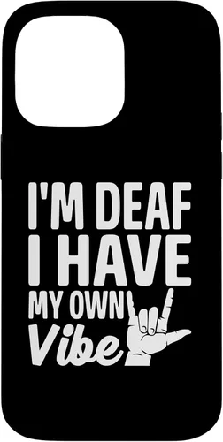 Vista 21 de Funda para iPhone 17 con texto en inglés «Sordo» con texto en inglés «Sordo» con texto «I'm Deaf. I Have My Own Vibe»