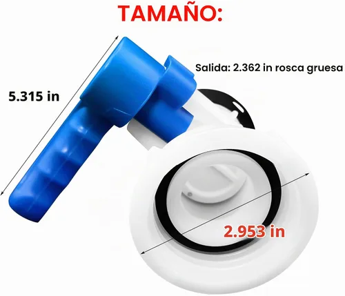 Vista 2 de Juego de 2 adaptadores DN50 IBC para válvula de mariposa para tanque de mano, adaptador de interruptor de contenedor de tanque de agua de drenaje