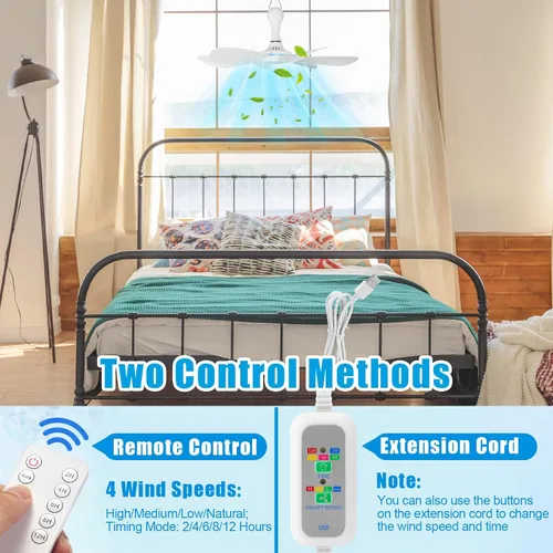 Vista 4 de Tujoe 1 juego de ventilador de techo solar de 16.5 pulgadas, panel solar monocristalino de 15 W, ventilador de techo colgante USB con control