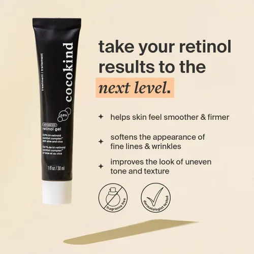 Vista 2 de Cocokind Gel de retinol avanzado 0.5%, mejora la apariencia de líneas finas y textura desigual sin irritación, aloe y cica para prevenir