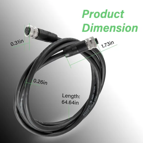 Vista 7 de 720073-6 - Cable Ethernet de 5 pies como EC 5E de repuesto para Humminbird, color negro, apto para hélice, APEX, SOLIX y Onix
