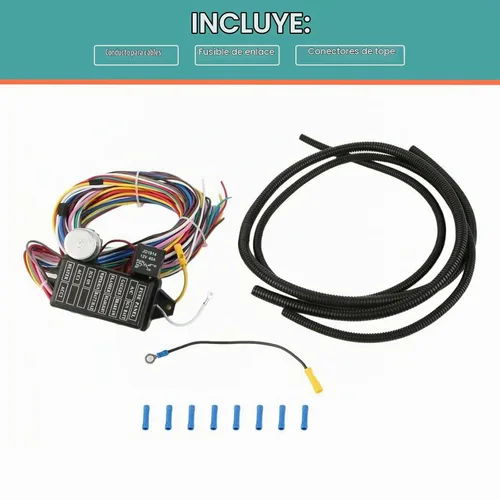 Vista 6 de Arnés universal de 12 cables de circuito apto para cables Muscle Car Hot Rod Street Rod XL