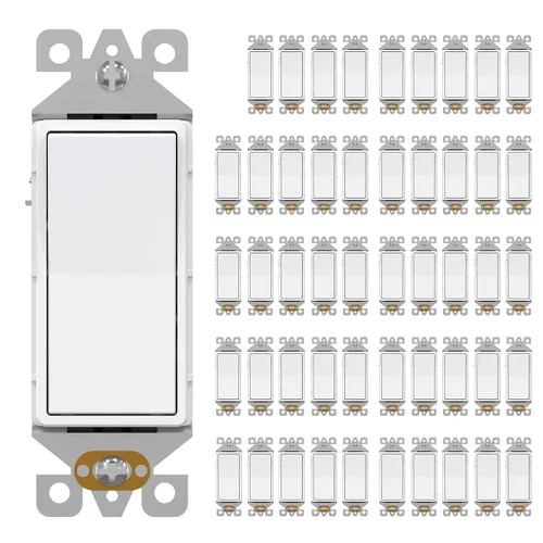 Vista 32 de AIDA Paquete de 1 interruptor de luz basculante Decora de 3 vías, interruptores de luz eléctricos con conexión a tierra automática de 15 amperios