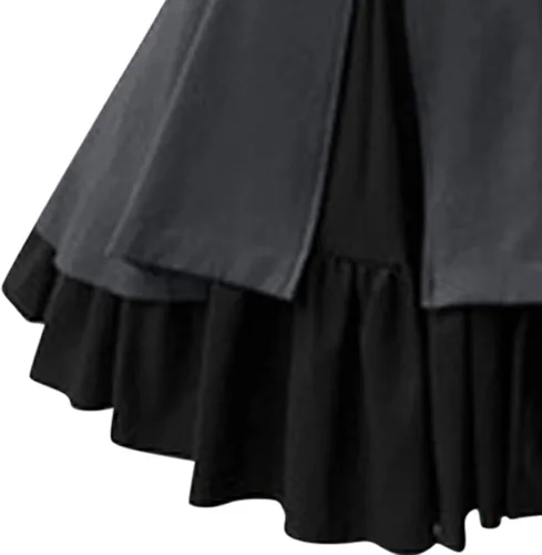 Vista 4 de Vestido de corsé gótico para mujer, vestido steampunk para fiesta de Halloween, chaqueta de corsé, chaqueta victoriana, pirata renacentista, abrigo