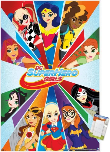 Vista 10 de Trends International DC Comics DC Superhero Girls - Póster de collage de pared, 22.4 pulgadas de largo x 14.7 pulgadas, versión enmarcada de madera