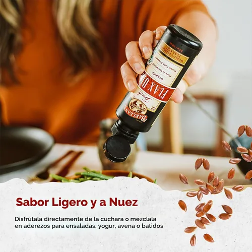 Vista 4 de Barlean's - Aceite de linaza orgánico líquido de semillas frescas de lino prensadas en frío, 7,640 mg ALA Omega 3 suplemento de ácidos grasos