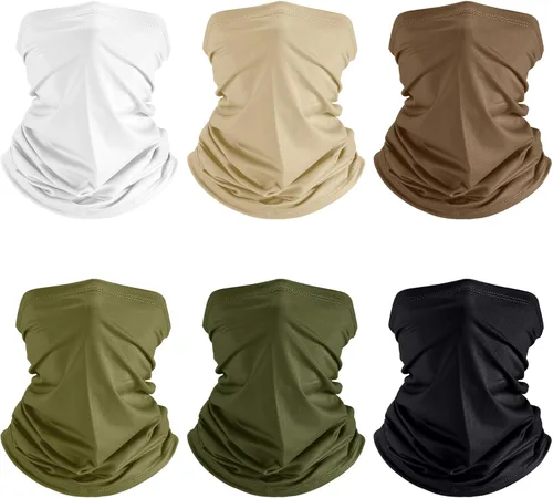 Vista 11 de Geyoga 6 piezas de protección UV para el verano, polaina de cuello refrescante, ropa para la cara, polaina para cuello, bufanda, protector solar