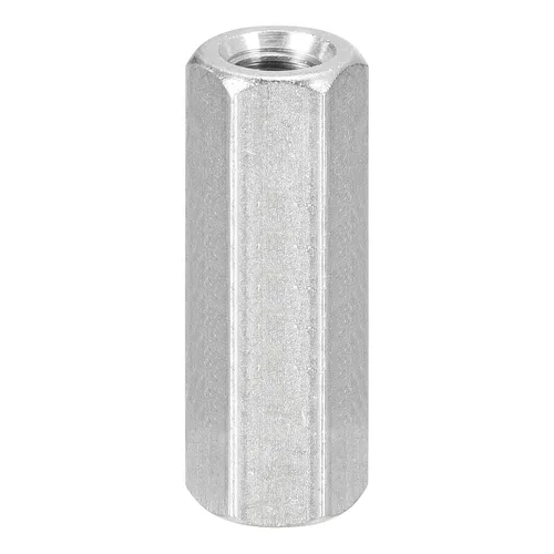 Vista 10 de uxcell Tuercas de acoplamiento M12 x 1.75 pulgadas de paso de 0.984 in de longitud, 1 tuerca de acoplamiento de varilla hexagonal métrica de acero
