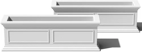 Vista 13 de Veradek Brixton - Maceta de plástico para ventana, maceta rectangular grande para balcón, alféizar de ventana al aire libre, resistente a las Gris