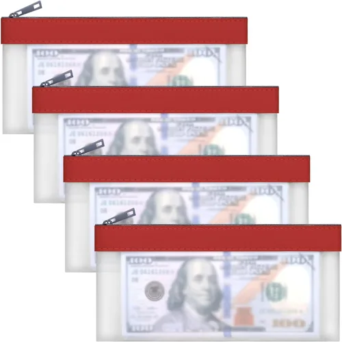 Vista 18 de Sobres transparentes para dinero en efectivo, bolsa de 7.6 x 3.7 pulgadas 4