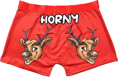 Vista 4 de Random Stock Apparel Ropa interior de Navidad para hombre, HO Fun Gag Gift Dirty Santa Boxer Calzoncillos