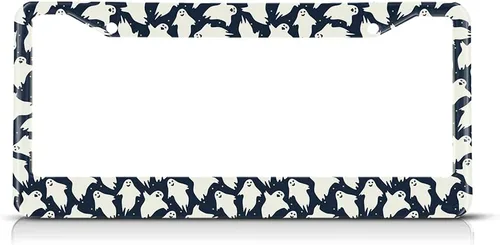 Vista 10 de Marco de matrícula de libélula azul, marcos de automóvil de animales de acuarela, soporte para placas de matrícula, hermosos marcos de metal