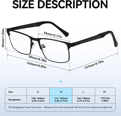 Vista 6 de Dollger Gafas de luz azul para hombre, marco de metal, rectangular, pantalla de computadora, lentes de bloqueo de luz azul