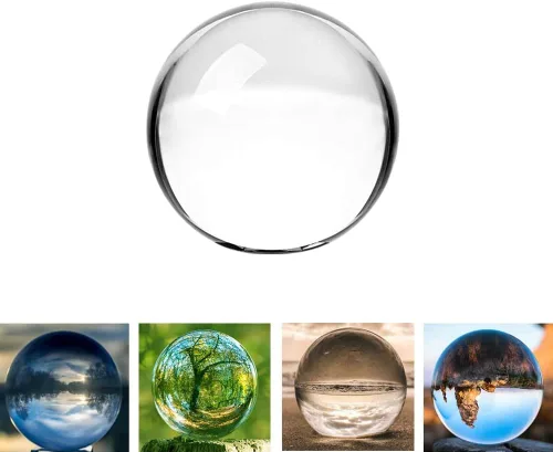 Vista 2 de Bola de cristal K9, bola de cristal transparente, esfera mágica para decoración, fotografía de lentes, meditación, adivinación de mirada, adorno