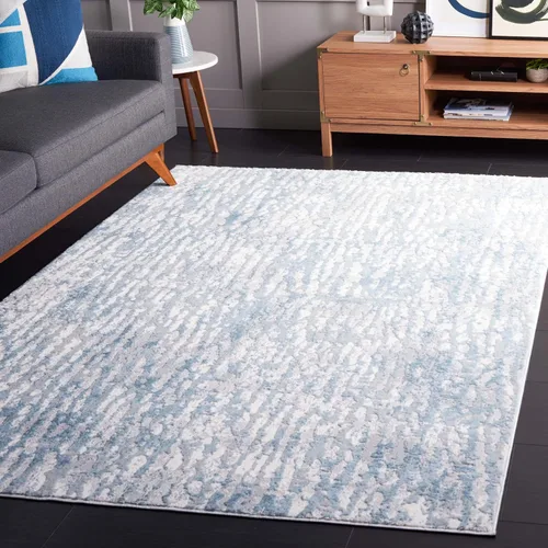 Vista 8 de SAFAVIEH Lagoon Collection - Alfombra de pasillo, 2 pies 2 pulgadas x 8 pies, beige y gris, diseño abstracto moderno, no desprende pelusa y de fácil