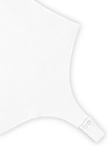 Vista 6 de PINKMSTYLE Body de manga larga con cuello cuadrado para mujer, con lunares, traslúcido, básico