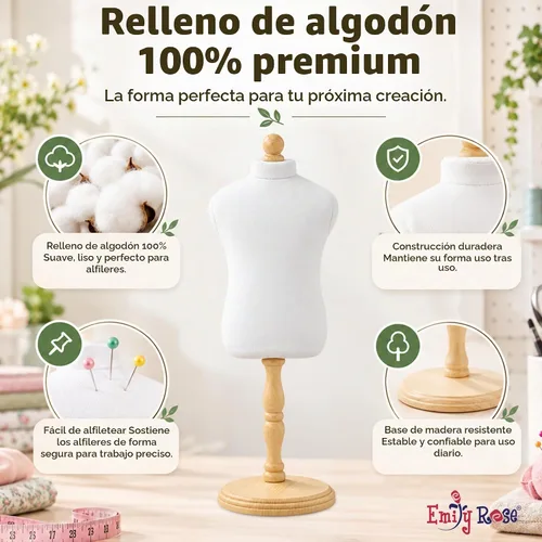 Vista 5 de Emily Rose Forma de maniquí de muñeca de 18 pulgadas, relleno 100% de algodón para coser y exhibir, compatible con ropa para muñecas American Girl