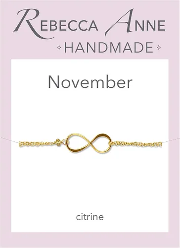 Vista 138 de Pulsera con dije de infinito con piedra natal, joyería hecha a mano, regalo para ella