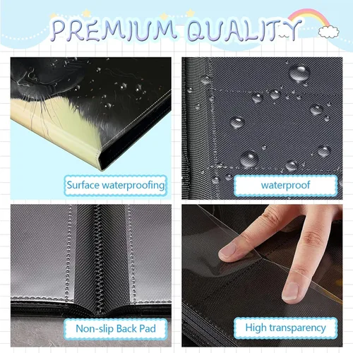 Vista 4 de Rossy Carpeta de tarjetas con 4 bolsillos, carpeta de tarjetas intercambiables, álbum de colección de tarjetas, para 160 tarjetas de carga lateral