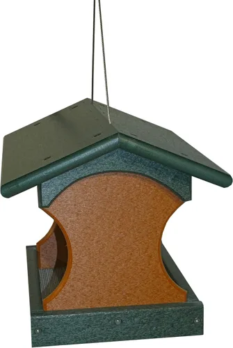 Vista 5 de DutchCrafters Comedero colgante pequeño para pájaros (verde césped y cedro)