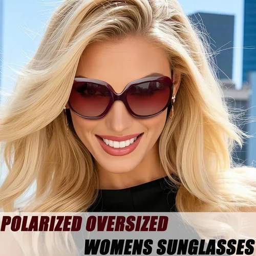 Vista 142 de Joopin Lentes de sol de gran tamaño para mujer, polarizados, grandes, para conducción, protección UV, grandes sombras