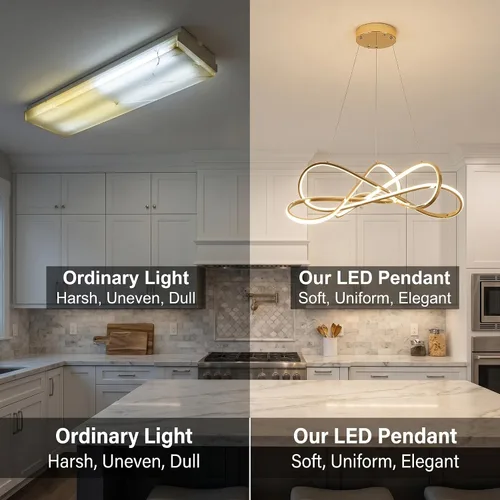 Vista 2 de Lámpara colgante LED moderna chapada en oro Dorado Plateado