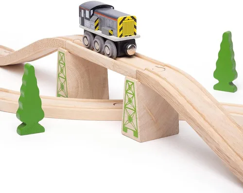 Vista 4 de Bigjigs Rail Class 8 Diesel Shunter - Trenes de madera vintage, juguetes y accesorios ferroviarios para niños, regalos para niños pequeños y niños