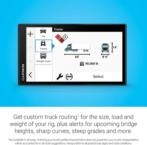 Vista 4 de Garmin dēzl™ OTR620, navegador GPS para camiones de 6
