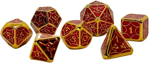 Vista 10 de Juego de dados de metal con escamas de dragón en color negro con caja de exhibición, perfecto para juegos, equilibrio adecuado y distribución