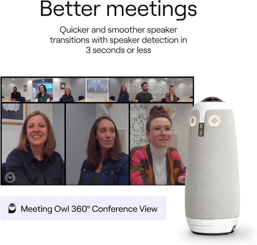 Vista 10 de Meeting Owl 3 Premium Pack: cámara inteligente de videoconferencia HD de 360 grados, micrófono y altavoz