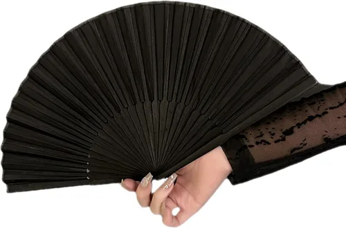 Vista 3 de Ventiladores personalizados de mano personalizados, ventilador plegable de mano, ventilador chino de tela oriental para graduación de baile