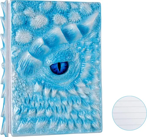 Vista 30 de Diario 3D en relieve de ojo de dragón en relieve, cuaderno grabado de resina, cuaderno Dnd para los amantes de los dragones, papel en blanco, bloc