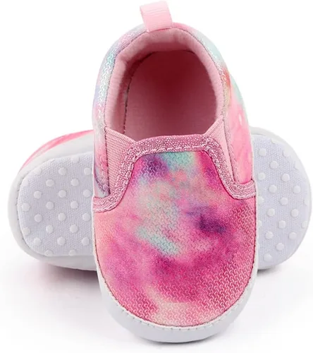 Vista 4 de OAISNIT - Zapatos de lona para bebé, zapatillas de deporte para niños y niñas suaves y antideslizantes para cuna