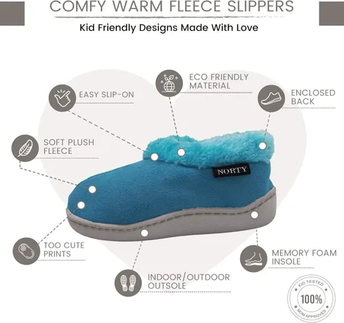 Vista 5 de NORTY - Zapatillas de interior con forro polar para niños pequeños y niñas