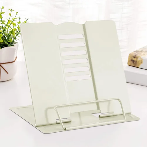 Vista 30 de MSDADA - Soporte de libros de escritorio, soporte de libros de lectura, de metal, ajustable, para libros de cocina, documentos, portátil