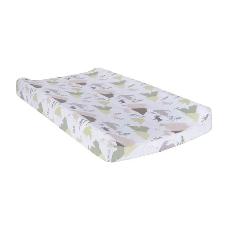Vista 7 de Birch Stripe Deluxe - Funda para cambiador de franela con estampado de rayas de abedul, franela de algodón, gris, blanco, totalmente elástica