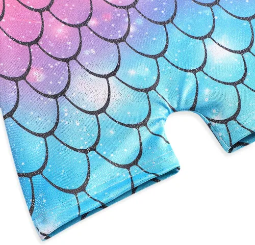 Vista 95 de HOZIY Leotardos de gimnasia para niñas, trajes de ciclismo con patrón adorable brillante
