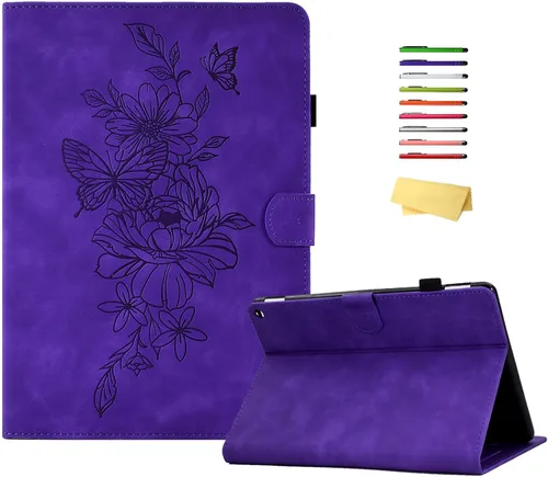 Vista 12 de Funda para tableta Amazon Kindle Fire HD 8 (8ª/7ª/6ª generación, 2018/2017/2016), con portalápices, bolsillo para tarjetas, imán de piel sintética