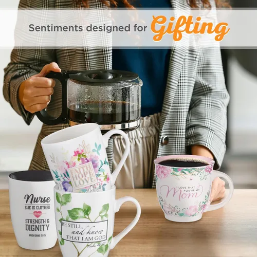 Vista 5 de Taza de café de cerámica cristiana para mujeres y hombres – Taza de café inspiradora y regalos cristianos (taza de cerámica de 12 onzas)