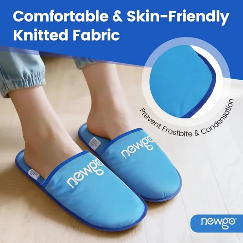 Vista 6 de NEWGO Pantuflas de hielo para pies para fascitis plantar y neuropatía, aptas para HSA o FSA, paquete de 2 pantuflas de hielo de gel para cirugía