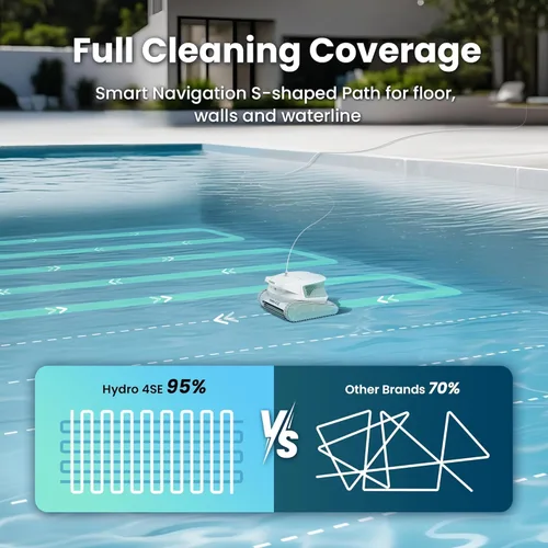Vista 9 de Chasing Hydro 4 SE - Aspiradora de piscina para piscinas enterradas, robot limpiador para piso, pared y línea de flotación, siempre limpia, nunca se
