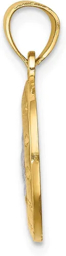 Vista 2 de Colgante de oro amarillo macizo de 14 quilates con dos tonos de manos rezando