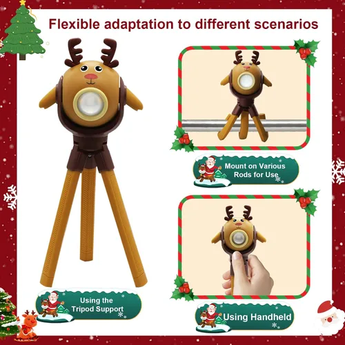 Vista 7 de Linterna de Navidad para niños, juguete de regalo - Papá Noel, pulpo plegable con soporte, LED con 8 modos de color y 8 canciones, regalo para niños