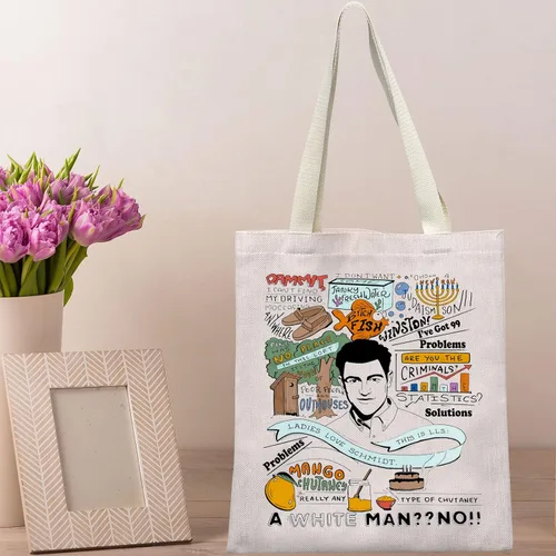 Vista 6 de BWWKTOP Schmidt Bolsa de lona Schmidt para fanáticos de Schmidt, regalos inspirados en programas de televisión, bolsa de hombro Schmidt Merchandise
