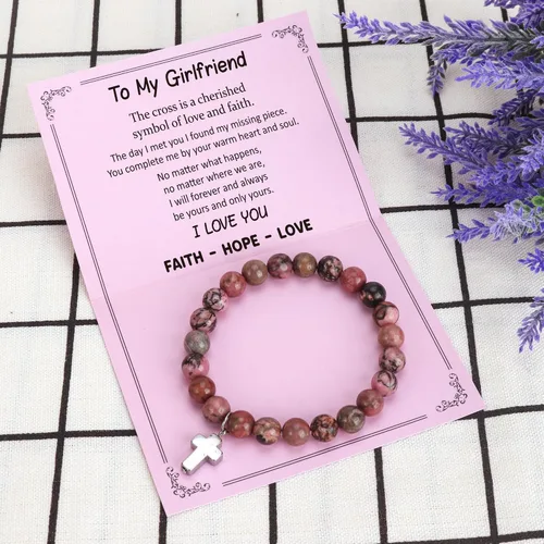 Vista 5 de Pulsera de piedra natural, regalos para mujeres, abuela, mamá, esposa, hija, tía, hermana, nana, gigi, mimi, novia, día de la madre, cumpleaños
