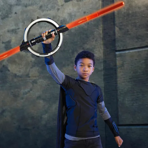 Vista 5 de STAR WARS Lightsaber Forge Inquisitor Masterworks Set de sable de luz electrónico de doble hoja, juguete de rol personalizable para niños a partir