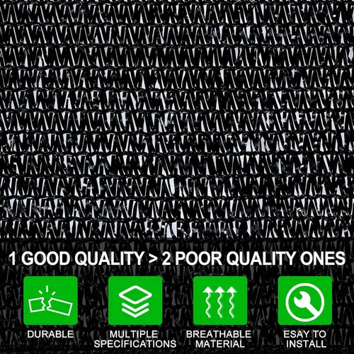 Vista 2 de Agfabric Cubierta de tela con 70% protector solar con clips para plantas de 6 x 12 pies, color negro 70% negro